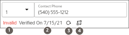 Screenshot of an invalid phone number showing status details.