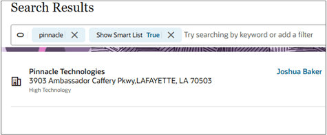 Show Smart List filter