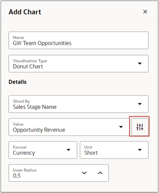 Screenshot of the Add Chart section highlighting the Presences (arrows) icon.
