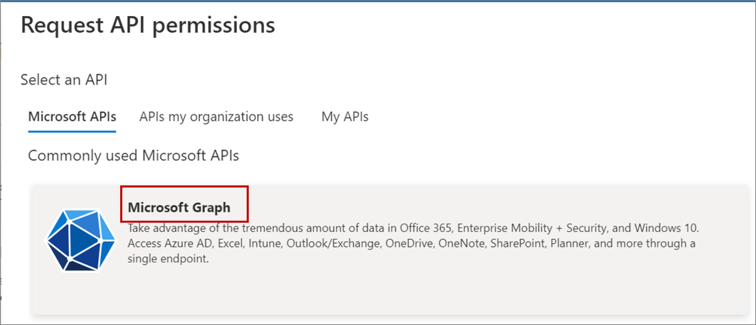 Select Microsoft Graph.