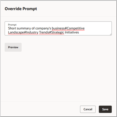 Overridden prompt
