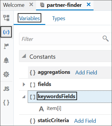 This is a screenshot of the values to select to add a new keyword to the Partner Finder search.