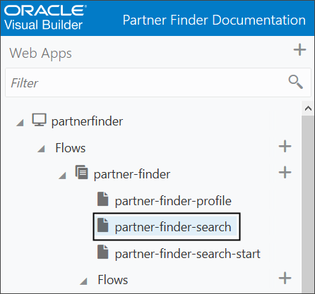This is a screenshot of selecting the partner-finder-search flow.