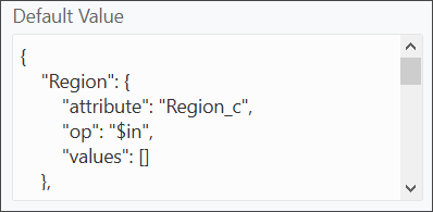 This is a screenshot of manually adding the custom Region field to the Default Value region.