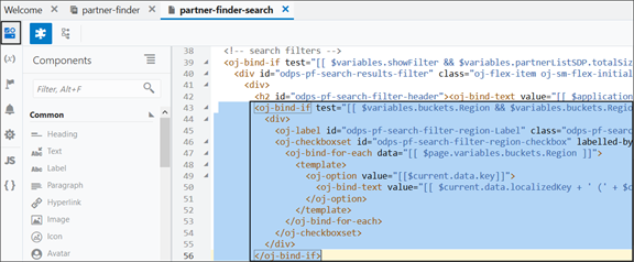 This is a screenshot of adding the custom attribute to the partner finder search html page.