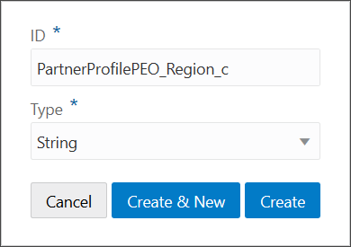 This is a screenshot of manually adding the custom Region field name to the type (PartnerProfileType), which is used in the partner profile page.