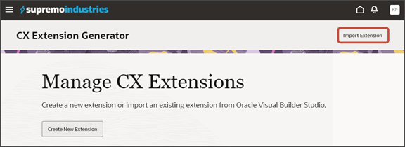 This screenshot illustrates the CX Extension Generator.