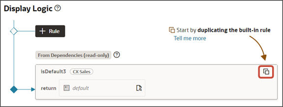 This is a screenshot of how to duplicate the default rule.