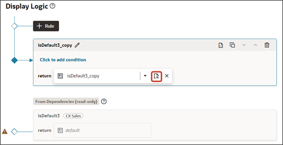 This screenshot illustrates how to edit the layout associated with a rule.