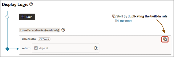 This is a screenshot of how to duplicate the default rule.