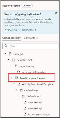 This is a screenshot of the Panel Container Layout node.