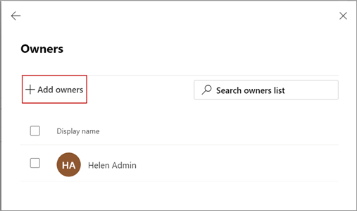 Click the Add Owners button.