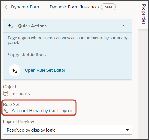 This is a screenshot of the rule set for the rollups region on the Hierarchy panel.