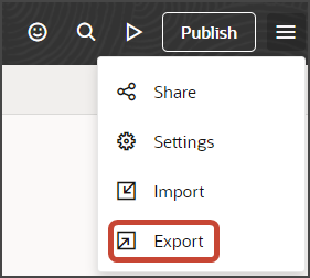 This screenshot illustrates how to export the .zip file.