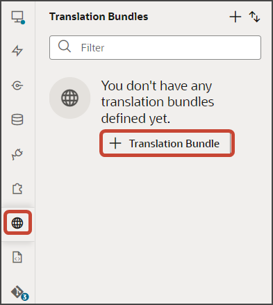 This screenshot illustrates how to create a translation bundle.