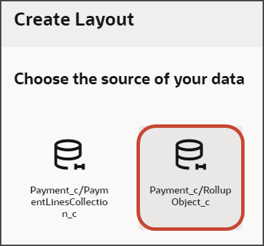 This screenshot illustrates how to pick the REST resource for a layout.