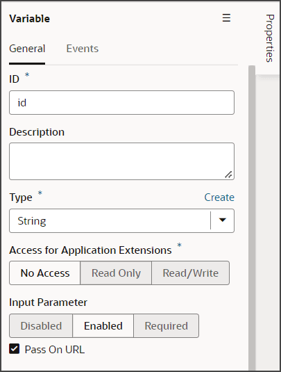 This is a screenshot that illustrates how to create the id variable.