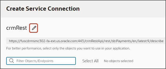 This is a screenshot of how to modify the service connection that you create.
