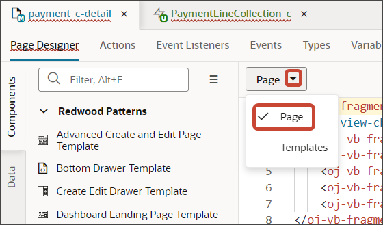 This screenshot illustrates how to use the dropdown to view the page.