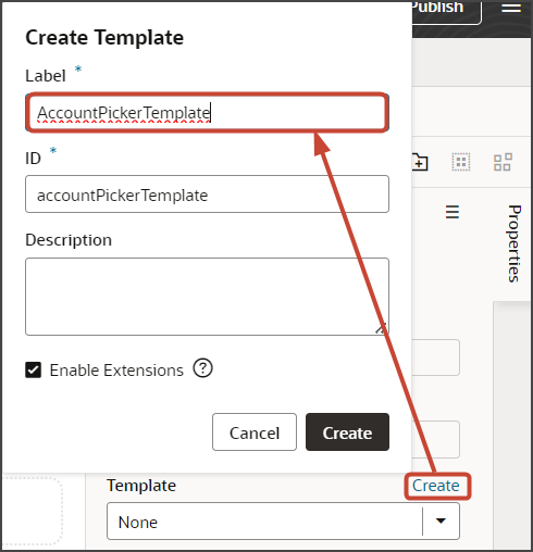 This screenshot illustrates how to create a field template.