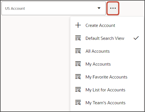 This screenshot illustrates a picker with a list of saved searches.