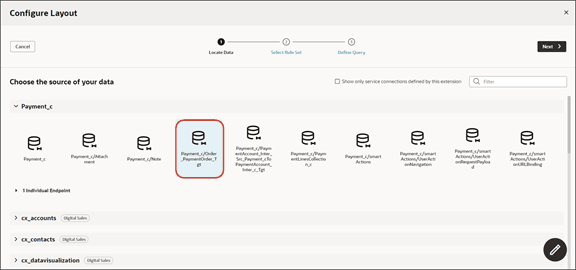 This screenshot illustrates the endpoint to select.