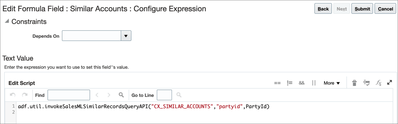 Enter the expression for the formula field.