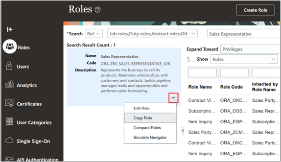 Copy job role screenshot