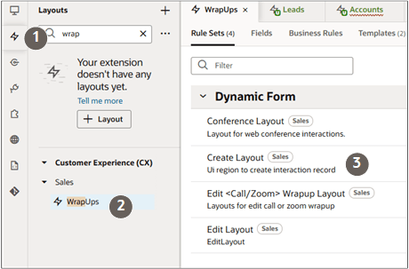 Screenshot showing the navigation in VB Studio to the Create Layout discussed in the text.