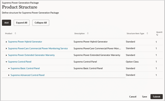 The screenshot is a sample image for the Product Structure page.