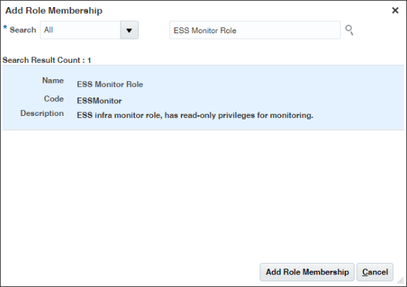Add Role Membership window