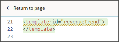 This is a screenshot of the placeholder tags for the Oracle Analytics component.