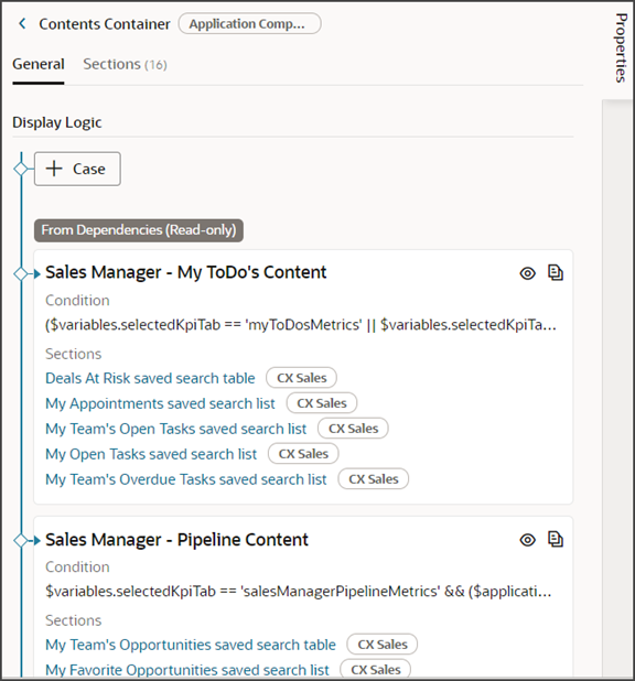 This screenshot illustrates the layouts inside the Contents Container.