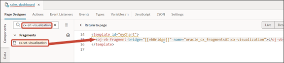 This screenshot illustrates how to drag a fragment to the template editor.