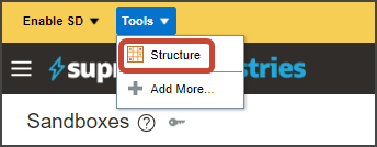 This screenshot illustrates how to access the Structure tool.