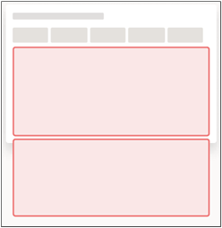 Display of two sections in the above-fold layout