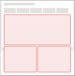 Display of three sections in the above-fold layout
