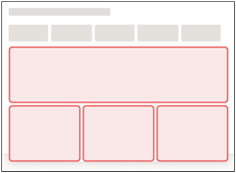 Display of four sections in the above-fold layout