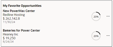 List of opportunities in the Opportunities Panel