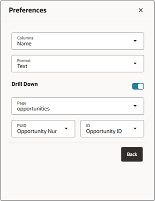 Preferences drawer in the Create Configuration page