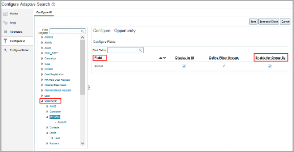 Sample screenshot that shows the Enable for Group By checkbox
