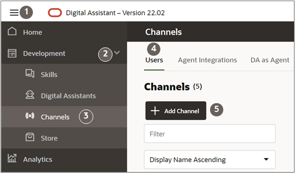 Oracle Digital Assistant hope page.