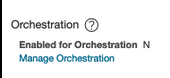 Screenshot of the Manage Orchestration link from the Custom Objects area in Application Composer.