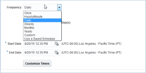 Scheduling for Sales Historical Snapshots processes.