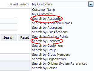 search by accounts or contacts