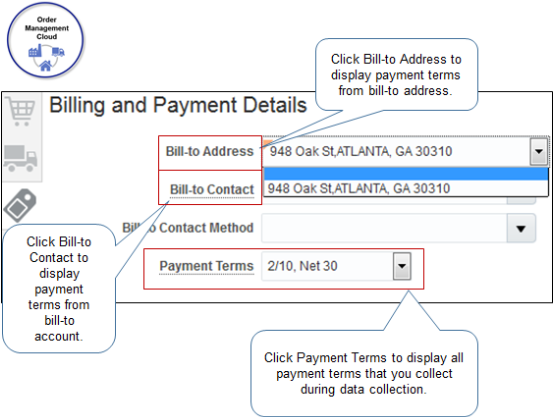 set attribute in area Billing and Payment Details.