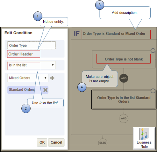 Defining Rule Logic When You Use Visual Information Builder