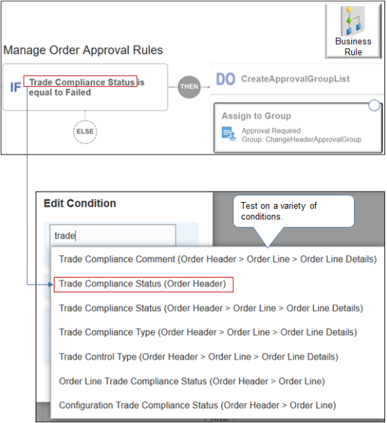 page Manage Order Approval Rules in work area Setup and Maintenance