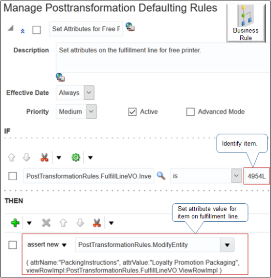 page Manage Posttransformation Defaulting Rules