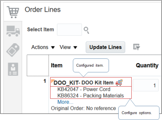 adding the kit and the included items on the same order line